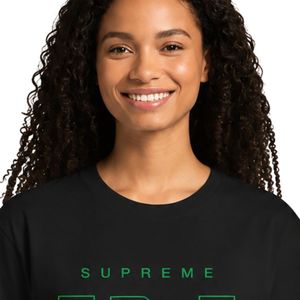 Black Service Graphic Tee Women Short Sleeve Cotton Shirt Green Letter Print Casual Fashion <b>Top</b> Summer Streetwear - Product Image 6