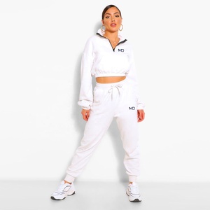 Ensemble deux pièces brodé pour femme grande taille, survêtement d'entraînement de fitness, jogging, couleur personnalisée, en molleton - Product Image 5