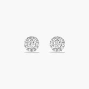 Pendientes con Diseño Floral, Lujosos, para Novia, Compromiso, Boda, Aniversario, con Diamantes Cultivados en Laboratorio D E VVS, 10kt/14kt/18kt - Product Image 1
