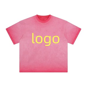 Camiseta Vintage con Lavado Ácido Enzimático, Camiseta con Logotipo Personalizado, Camiseta Extra Grande 100% Algodón para Hombre, Camiseta de Punto, Cómoda y Elegante - Product Image 4