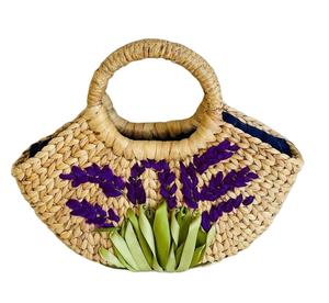 Mini sac en paille naturelle fait à la main avec doublure en coton de style bohème à la mode - Product Image 5