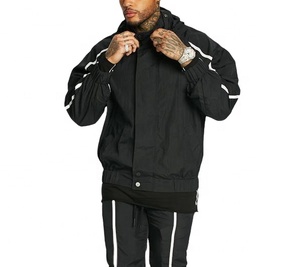 2025 New Fashion Custom Hip Hop Style <b>Men</b> Hooded Nylon Windproof Windbreaker <b>Jacket</b> <b>for</b> <b>Men</b> - Product Image 1