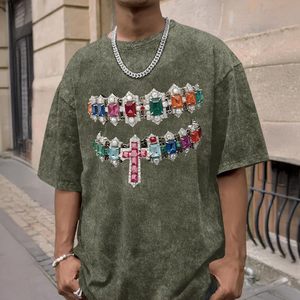 Camiseta Oversize Estampada para Hombre, de Algodón, Holgada, con Hombros Caídos y Manga Corta, Estilo Casual Urbano - Product Image 4