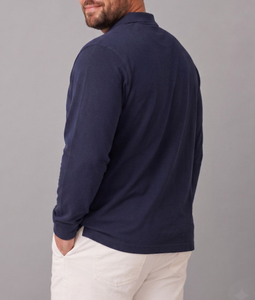 Polo Homme Confortable Printemps-Automne 2026 à Manches Longues, Coupe Ample Décontractée, en Coton et Élasthanne, Grande Taille, Idéal pour le Travail - Product Image 3