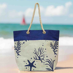 Bolsa de Compra de Yute Teñida Ecológica con Impresión Personalizada, Asa de Cinta de Polipropileno Acolchada de Algodón, Patrón de Letras - Precio Incluido - Product Image 2