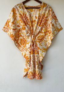 Nouveau Kaftan Indien Évasé à Col en V et Cordon de Serrage, Imprimé Animal, en Coton Doux, Longueur Intégrale, avec Dentelle, pour Plage et Demoiselle d'honneur, pour Femme - Product Image 2