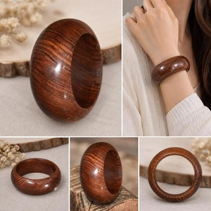 Bracelet ethnique en bois, artisanat unique d'Inde, qualité supérieure, forme moderne tendance, fait main, écologique, technique de polissage, pour femme - Product Image 5