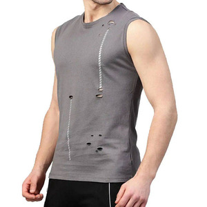 Men's Breathable Plus Size Gym <b>Stringer</b> Tank Top Black Athletic Workout Sleeveless Muscle Fitness <b>Vest</b> OEM Cotton/Spandex - Product Image 1