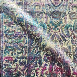 Tapis de luxe noués à la main en soie, laine et viscose - Tapis modernes vieillis et tapis orientaux traditionnels à poils ras - Product Image 5