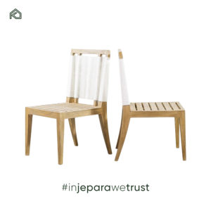 เก้าอี้รับประทานอาหารกลางแจ้งไม้สักธรรมชาติทันสมัย พร้อมเชือกและเบาะรองนั่ง สำหรับใช้ในโรงแรม วิลล่า ห้องนั่งเล่น ผลิตในอินโดนีเซีย - Product Image 4