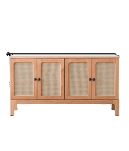 ตู้ข้างเตียงไม้สักแท้ทรงโมเดิร์น รุ่นเอลิน่า พร้อมบานประตูหวายสาน สีธรรมชาติ เฟอร์นิเจอร์สำหรับใช้ภายในบ้าน ห้องนั่งเล่น หรือโรงแรม - Product Image 2