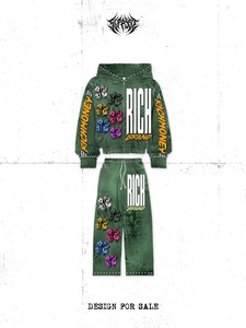 ชุดเสื้อฮู้ด RICH BRAND สไตล์สตรีทแวร์ ยูนิเซ็กส์ ทรงโอเวอร์ไซส์ ดีไซน์ซิป ลายพิมพ์ซับลิเมชั่น ผ้าโพลีเอสเตอร์เฟรนช์เทอร์รี่ เหมาะสำหรับใส่ในฤดูใบไม้ร่วง - Product Image 4
