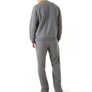 Survêtement gris pour homme avec blocs de couleur, fermeture éclair intégrale, col montant, coupe décontractée, en polyester et coton, pour l'automne, avec poches latérales - Product Image 4