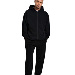 Conjunto Deportivo Informal de Dos Piezas para Hombre, Sudadera con Capucha Negra Extra Grande y Pantalones Deportivos a Juego, Ropa Deportiva Urbana - Product Image 4