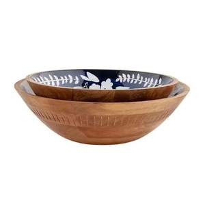 Juego de Ensaladera de Madera con Diseño de Conchas Marinas en el Interior y Cuchara y Tenedor para Servir, Vajilla Ecológica para Cocina y Comedor - Product Image 6