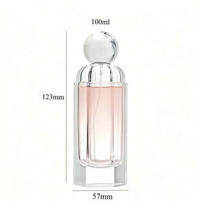 OEM Luxury Cosmetic <strong>Packaging</strong> 100ml Premium Empty Artistic Glass Perfume Bottle with Sphere Lid for Women <strong>Pefume</strong> - Product Image 3