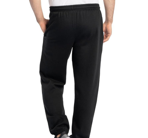 <b>Men's</b> Black Fleece Sweatpants Elastic Waist Casual Pants With Side Pockets Midweight Knitted Autumn Wear - Product Image 3