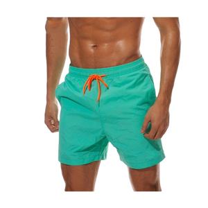 Pantalones cortos de playa de secado rápido para hombre, Bañador liso con logotipo personalizado bordado, ropa de playa antiarrugas 2026 - Product Image 1