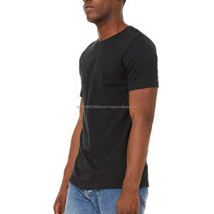 Camiseta de Algodón Lisa Negra de Manga Corta, Diseño Sólido para Hombre - Product Image 2