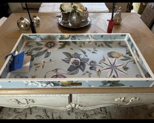 Elegante bandeja de madera de esmalte multicolor Bandeja de servicio de diseño único con impresión multicolor LHD especial - Product Image 1