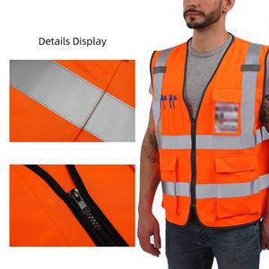 เสื้อกั๊กนิรภัยแบบเรืองแสง เทปสะท้อนแสงสำหรับงานจราจร ความปลอดภัยในคลังสินค้า ชุดป้องกันสำหรับเจ้าหน้าที่ปฏิบัติงาน - Product Image 5