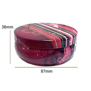 Custom 87x38mm Round <b>Metal</b> Tin <b>Box</b> Small Decorative Storage Container Case for Candle Balm Candy Cosmetic Gift Packaging - Product Image 2