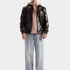 Chaqueta de Cuero de Grano Completo para Hombre al por Mayor, Chaqueta de Cuero Elegante para Hombre, Dropship 2026 - Product Image 1