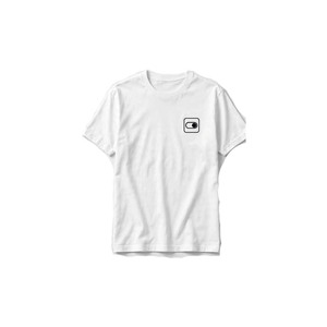 T-shirt blanc à manches courtes et col rond pour homme avec imprimé géométrique motif interrupteur - Product Image 4