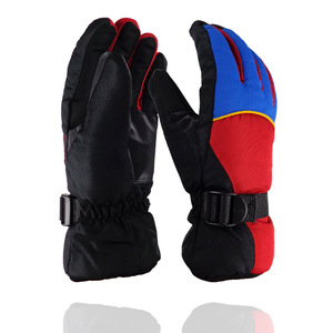 Gants de ski imperméables personnalisés haut de gamme avec logo, doigts entiers, paume renforcée en polyester, isolation thermique, fermeture à cordon, hiver - Product Image 5