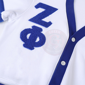 เสื้อคาร์ดิแกน Sorority Zeta สำหรับผู้หญิง สีขาว-น้ำเงิน ปักตัวอักษรกรีก ZPB ผ้าถักนิตติ้ง 100% ผ้าฝ้ายฟลีซ คอวี เสื้อสเวตเตอร์สไตล์คอลลาจ - Product Image 4