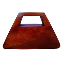 Pochette géométrique en bois artisanale avec poignée découpée pour femme – Sac de soirée de luxe rigide pour mariage et événements