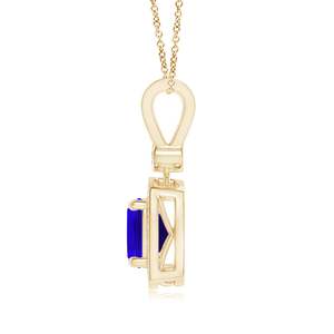 เครื่องประดับทองคำ 14k คุณภาพสูง รับรองโดย IGI จี้แทนซาไนต์ทรงคุชชั่นแบบหนามเตย ประดับเพชรรอบๆ ขายส่งจำนวนมาก - Product Image 3
