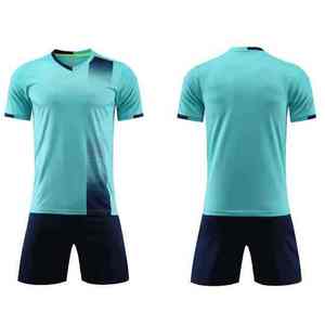 Ensemble de maillots de football pour hommes, col en V, manches courtes, dégradé orange marine, respirant, coupe athlétique, toutes saisons, 100% polyester - Product Image 3