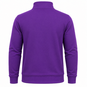WARPRO INDUSTRY Men's Royal Blue <b>Quarter</b> <b>Zip</b> Knit <b>Sweater</b> Polyester/Cotton Thin Regular Fit Stand Collar Long Sleeve Solid Color - Product Image 6