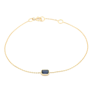 Colección Personalizada Hecha a Mano de Pulseras de Zafiro Azul Natural con Piedra Única en Oro Amarillo Real de 14K, Joyería Delicada Apilable - Product Image 6