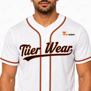 เสื้อเบสบอลแบบยูนิเซ็กซ์ พรีเมียม สำหรับวันแข่งขัน น้ำหนักเบา ระบายอากาศได้ดี ผลิตจากโพลีเอสเตอร์ แขนสั้น คอวี สามารถสั่งทำชื่อทีมได้ - Product Image 5
