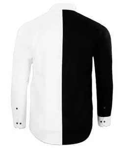 제조 업체 사용자 정의 의류 망 분할 두 톤 컬러 반 블랙 하프 화이트 T 셔츠 학교 유니폼 넥타이 벨트 유니폼