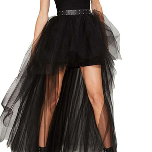 Jupes asymétriques personnalisées en gros pour femmes, jupes longues en tulle noir de haute qualité pour adultes et jeunes filles, jupes tutu de ballet pour femmes - Product Image 1