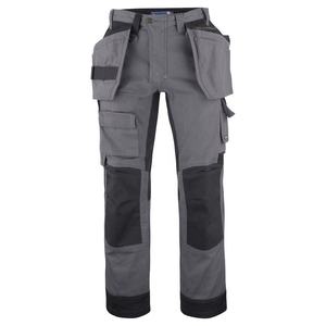 Pantalon de travail haute visibilité pour homme, blanc et gris, en polyester, certifié CE, réfléchissant, avec plusieurs poches, résistant à l'abrasion, uniforme - Product Image 5