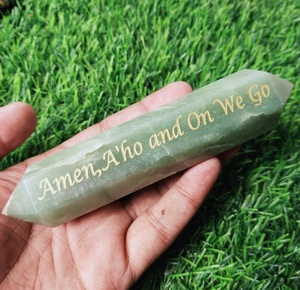 Varita con grabado de Aventurina verde Natural de primera calidad, placas impresas para fe y adivinación, Awaken Soul - Product Image 6