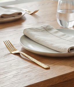 Ensemble de couverts en or martelé, finition mate, résistant à la rouille, en métal, pour mariage, dîner, vaisselle de table - Product Image 4