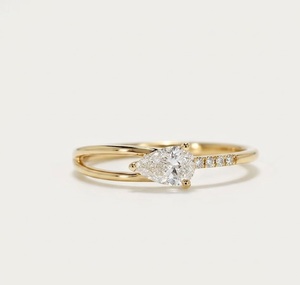 Real Gold Jewelry VBSR-05 IGI Certified Solid 18K White Gold HPHT 0.52CT E VVS2 Lab Grown Diamond Half Eternity Engagement Ring - Product Image 3