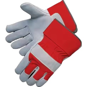 Cowhide Split Leather High Quality CE Certified Heat Resistant <b>Powder</b>-Free Working Gloves Soft Comfortable Heavy Safety Gloves - Product Image 2