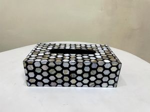 Caja de pañuelos rectangular de tamaño personalizable, de la más alta calidad, con diseño de nácar, para guardar servilletas. - Product Image 5
