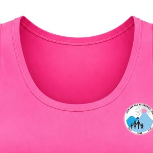 เสื้อครอปสีชมพูสด แขนกุด คอกลม ทรงพอดีตัว เสื้อครอปลำลองสำหรับผู้หญิง ผ้าเนื้อนุ่ม ยืดหยุ่น สวมใส่สบาย - Product Image 5