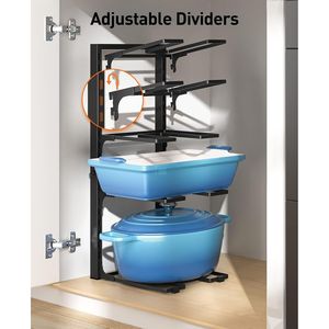 Organizzatore per Pentole e Padelle a 8 Livelli Regolabili, Capacità 120 LBS, Altezza 20,8 Pollici, per Armadietti da Cucina - Product Image 3