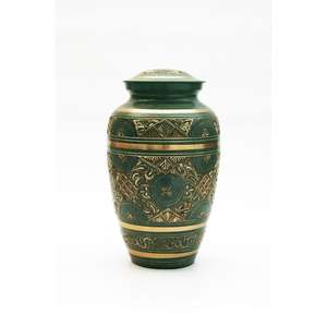 โกศทองเหลืองสำหรับเก็บอัฐิ งานฝีมือสีทอง ขนาดใหญ่ 220 คิวบิกอินช์ สำหรับงานศพผู้ใหญ่ - Product Image 3