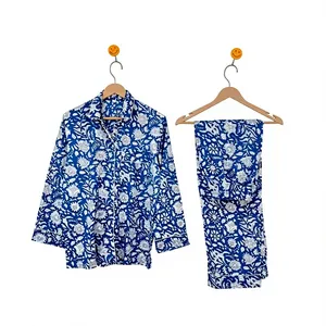 Conjunto de Pijama a Rayas con Estampado de Peras para Mujer, Manga Larga, Cuello Camisero, Tela 100% Algodón Suave, Ropa de Dormir Informal para Verano - Product Image 3