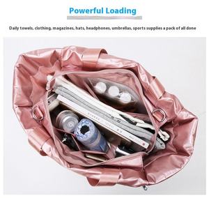 Bolsas de Gimnasio Personalizadas con Logotipo para Mujer, Bolsa de Viaje de Gran Capacidad con Compartimento para Zapatos, Porta Esterilla de Yoga, Impermeable y Ligera - Product Image 4