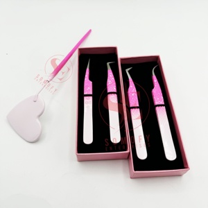 แหนบต่อขนตาทำจากสแตนเลสแบบเอียง75องศาสำหรับมืออาชีพปรับแต่งฉลากได้เอง - Product Image 3